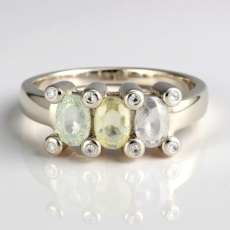 Anello placcato in platino con Tormalina Cuprian