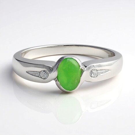 Anello in argento con Crisoprasio Imperiale