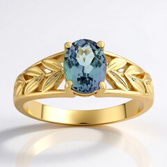 Bague en or et Tanzanite bleu-vert non chauffée