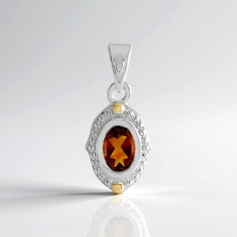 Pendentif en argent et Citrine Madère (Granulieren)