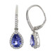 Boucles d'oreilles en or et Tanzanite AAA