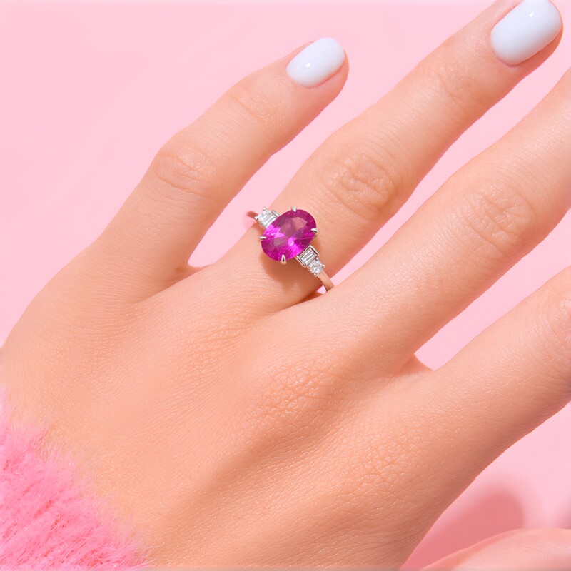 Pinkfarbener Saphir-Goldring (CIRARI)