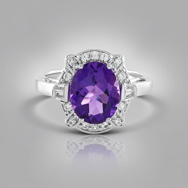 Bague en argent et Améthyste de Zambie