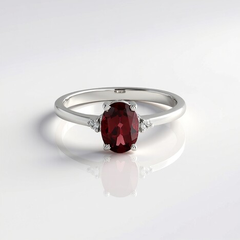 Anello in argento con Granato Mozambico