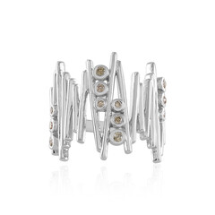 Anello in argento con Diamante Champagne I2 (de Melo)