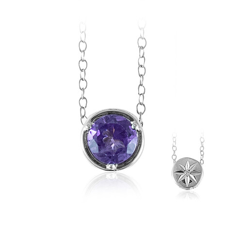 Zilveren ketting met een Zambia-amethist