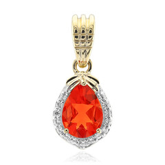 9K AAA Mexican Fire Opal Gold Pendant