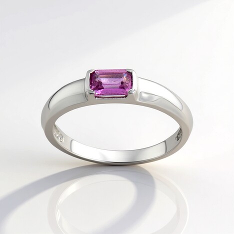 Anello in oro con Zaffiro Padparadscha (CUSTODANA)