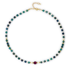 Collar en plata con Ágata rosa (Riya)