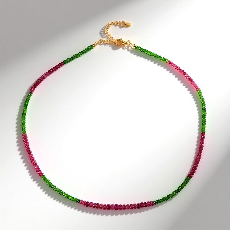 Collana in argento con Diopside Russo