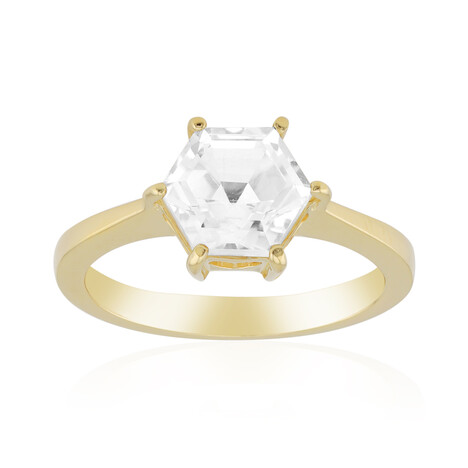 Anello in argento con Topazio Bianco