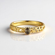 I2 Champagner-Brillant-Silberring (Ornaments by de Melo)