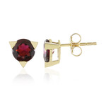 Gouden oorbellen met framboos rhodolieten (de Melo Gold)
