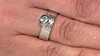 Zilveren ring met een Paraiba kleurige smaragd
