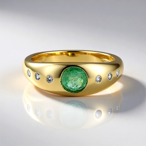 Anello in oro con Smeraldo Colombiano