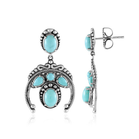 Turquoise Silver Earrings (Desert Chic)