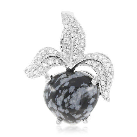 Schneeflocken-Obsidian-Silberanhänger