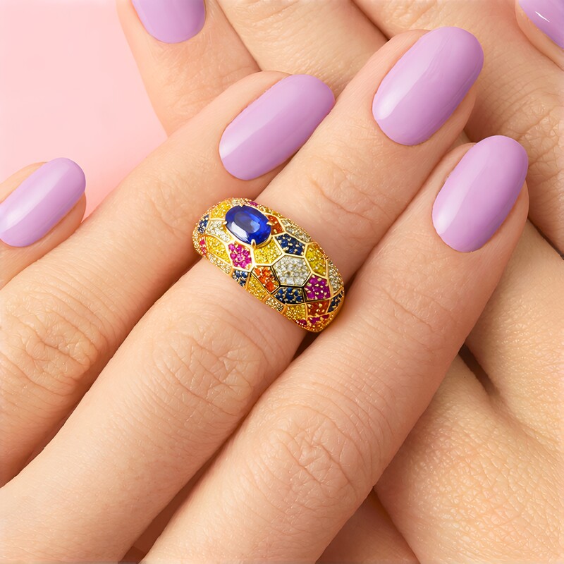 Gouden ring met een AAA tanzaniet (de Melo)