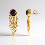Orecchini in argento con Pietra di Luna Cioccolato (MONOSONO COLLECTION)
