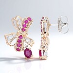 Orecchini in argento con Rubino della Birmania (Gems en Vogue)