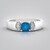 Bague en argent et Apatite bleu néon