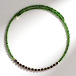 Collana rigida in acciaio con Diopside Russo (Riya)