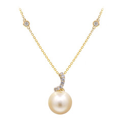 Collana in oro con Perla Dorata dei Mari del Sud (CIRARI)