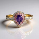 Anello in oro con Zaffiro Ceylon Porpora (Adela Gold)