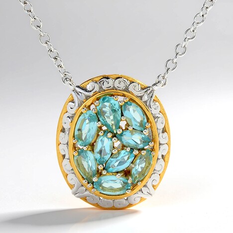 Collana in argento con Fluoroapatite Verde Menta (Gems en Vogue)