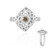 I2 Champagner-Brillant-Silberring (Ornaments by de Melo)