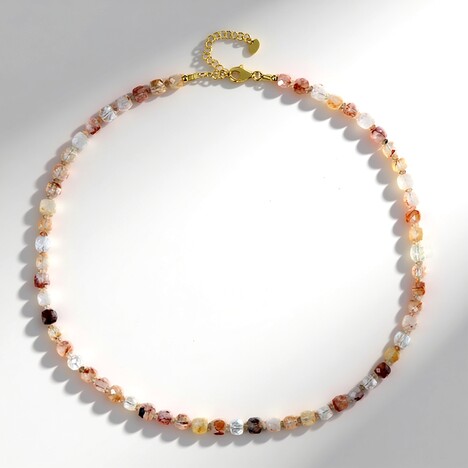 Collana in argento con Agata Fiori di Ciliegio