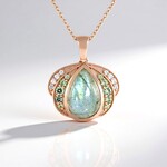 Collana in argento con Labradorite Verde Maniry (KM by Juwelo)