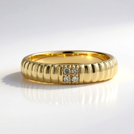 Anello in oro con Diamante Champagne I3 (de Melo Gold)