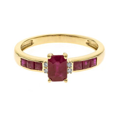 Bague en or et Rubis AAA du Mozambique