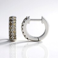 Pendientes en plata con Diamante chocolate I2