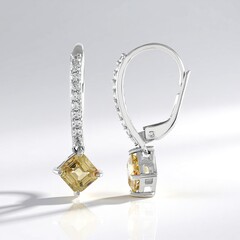 Orecchini in argento con Zircone Giallo