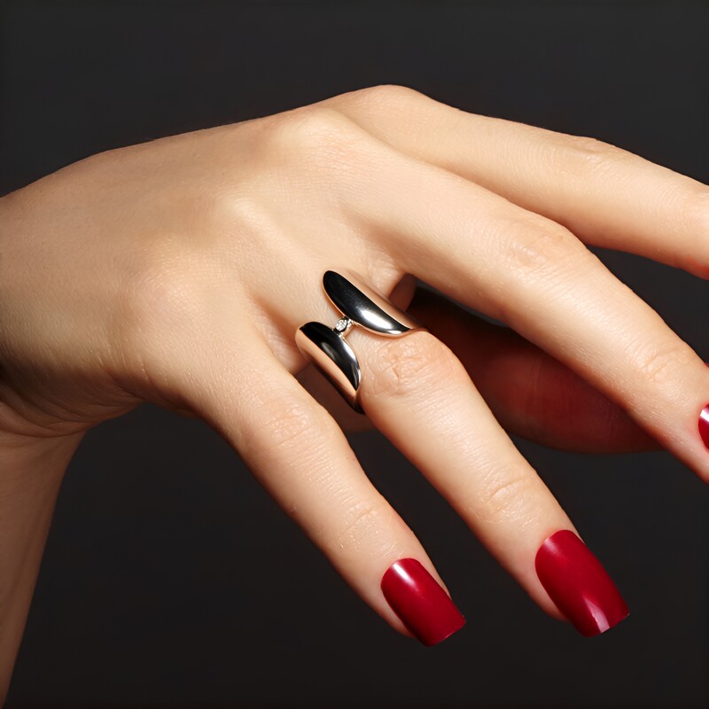Zilveren ring met een I1 (G) Diamant (Annette)