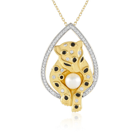 Zilveren halsketting met een Witte zoetwater kweekparel