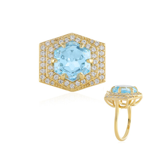 Himmelblauer Topas-Silberring