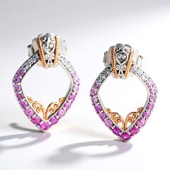 Orecchini in argento con Zaffiro Rosa