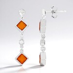 Orecchini in argento con Onice Arancione