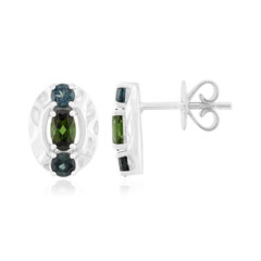 Pendientes en plata con Turmalina verde de Brasil