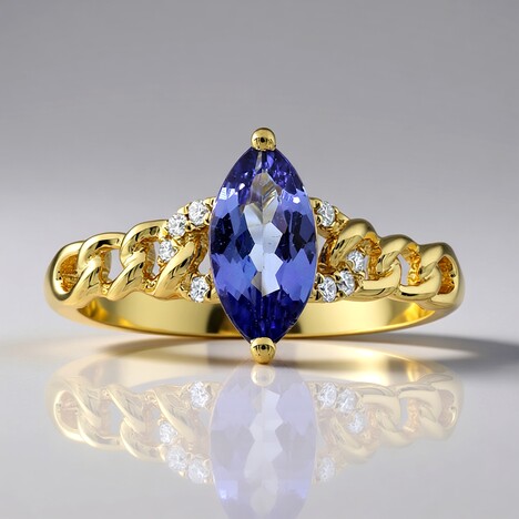 Anello in oro con Tanzanite AAA (CIRARI)