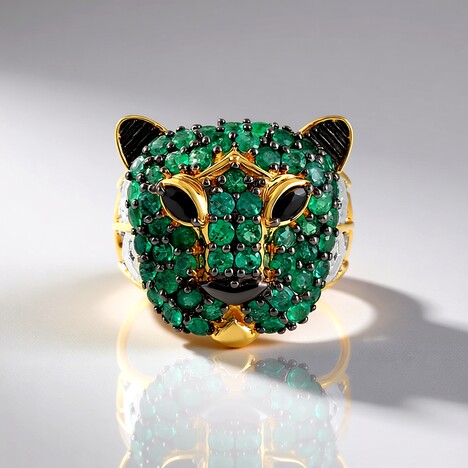 Anello in argento con Spinello Nero (Gems en Vogue)