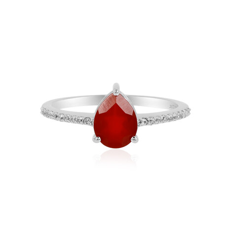 Roter Onyx-Silberring