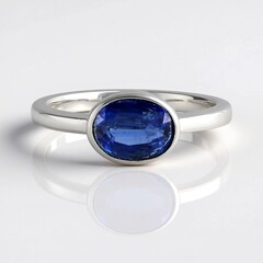 Anello in argento con Cianite del Nepal