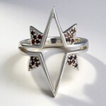 Anello in argento con Diamante Cognac Rosso