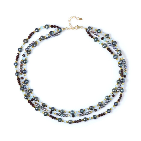 Edelstein-Silberhalskette