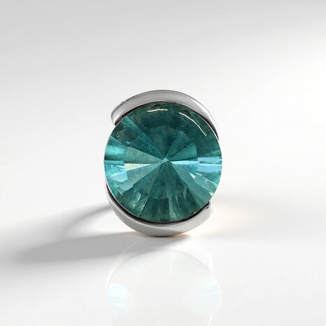 Ciondolo in argento con Fluorite Blu Caraibico  (MONOSONO COLLECTION)