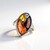 Bague en argent et Ambre baltique couleur cognac (dagen)